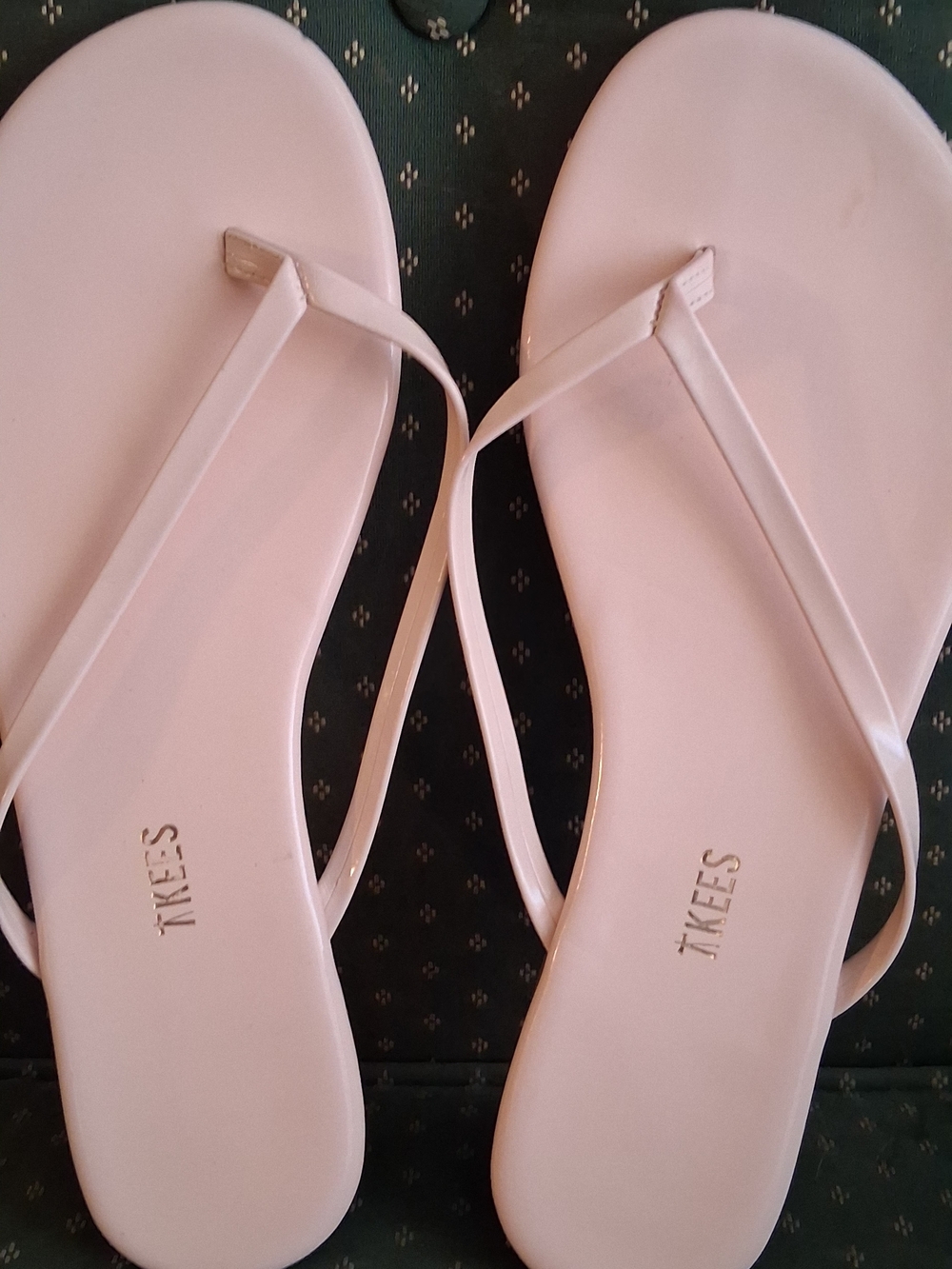 TKEES Women's Pale Pink Slim Strap Flip Flop Sandals